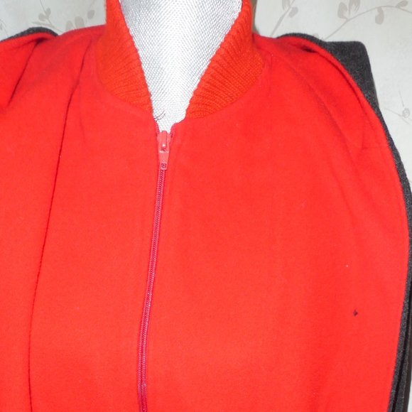 VINTAGE MACKINTOSH VESTCOAT-WOOL-DEEP GREY AND RED-SIZ 6-MADE I N USA - Picture 8 of 9